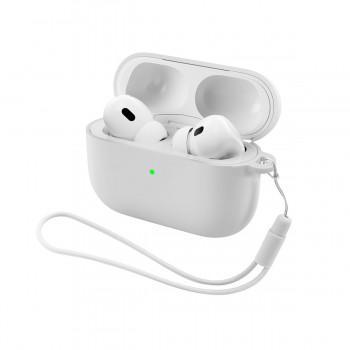 Силіконовий чохол для кейса Apple AirPods Pro 3 ArmorStandart Silicone Case White з ремінцем Силіконовий чохол для кейса Apple AirPods Pro 3 ArmorStandart Silicone Case White з ремінцем