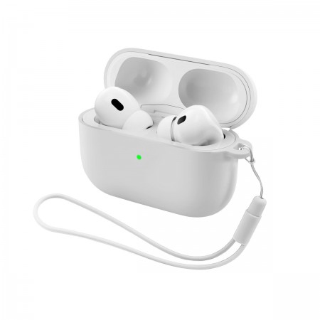 Силіконовий чохол для кейса Apple AirPods Pro 3 ArmorStandart Silicone Case White з ремінцем
