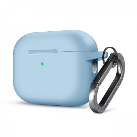 Силиконовый чехол ArmorStandart Hang Case для Apple AirPods Pro 3 с карабином, светло-голубой