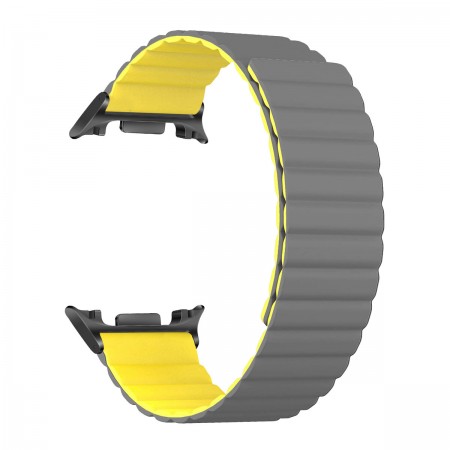 Силиконовый ремешок ArmorStandart MagLink для Samsung Galaxy Watch 9 / 8 / 8 Classic, серо-жёлтый