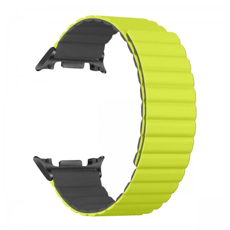 Силиконовый ремешок ArmorStandart MagLink для Samsung Galaxy Watch 9 / 8 / 8 Classic, Lime Grey (лайм/серый)