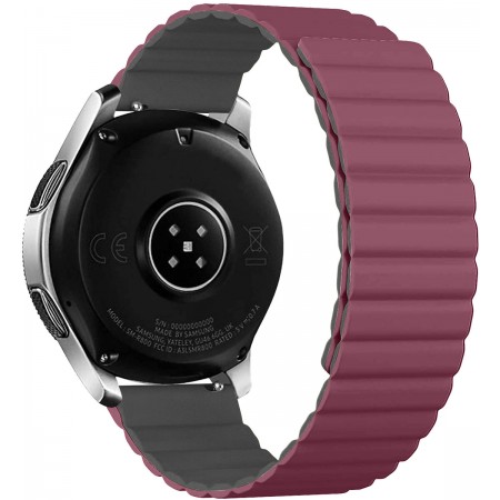Силіконовий ремінець ArmorStandart MagLink 22 мм, Wine Red Grey (бордовий/сірий)