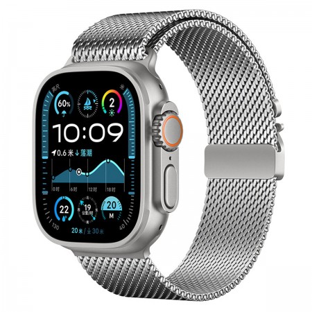 Ремешок ArmorStandart Milanese UltraLock для Apple Watch 49/46/45/44/42 (Series 1-3), серебристый