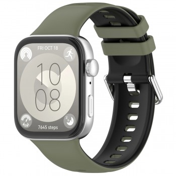 Силіконовий ремінець ArmorStandart для Huawei Watch Fit 3 / 4 / 4 Pro, колір хакі-чорний Силіконовий ремінець ArmorStandart для Huawei Watch Fit 3 / 4 / 4 Pro, колір хакі-чорний