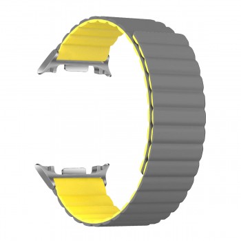 Силіконовий ремінець ArmorStandart MagLink для Samsung Galaxy Watch 9 / 8 / 8 Classic, сіро-жовтий Силіконовий ремінець ArmorStandart MagLink для Samsung Galaxy Watch 9 / 8 / 8 Classic, сіро-жовтий