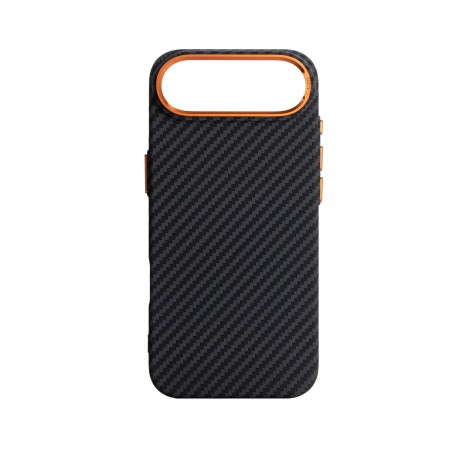 Чехол с MagSafe и карбоновой текстурой ArmorStandart LikeCarbon2 SE MagCase для Apple iPhone 17 Air Black Orange