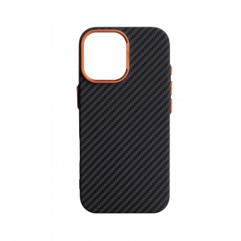 Чохол MagSafe ArmorStandart LikeCarbon2 SE MagCase для Apple iPhone 17, Black Orange (чорний)