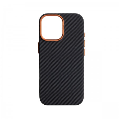 Чохол MagSafe ArmorStandart LikeCarbon2 SE MagCase для Apple iPhone 17, Black Orange (чорний)