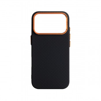 Чохол-накладка ArmorStandart LikeCarbon2 SE MagCase для Apple iPhone 17 Pro, Kevlar, чорно-помаранчевий