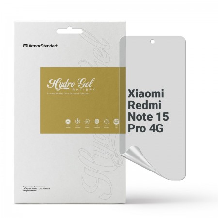 Гідрогелева плівка ArmorStandart антишпигун для Xiaomi Redmi Note 15 Pro 4G, діагональ 6.77