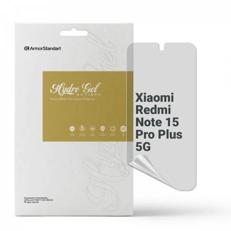 Гідрогелева плівка ArmorStandart антишпигун для Xiaomi Redmi Note 15 Pro Plus 5G, діагональ 6.83