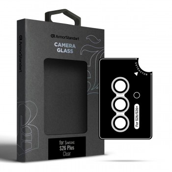 Захисне скло для камери ArmorStandart Supreme Black Icon для Samsung S26 Plus, 0,33 мм, колір прозорий Захисне скло для камери ArmorStandart Supreme Black Icon для Samsung S26 Plus, 0,33 мм, колір прозорий
