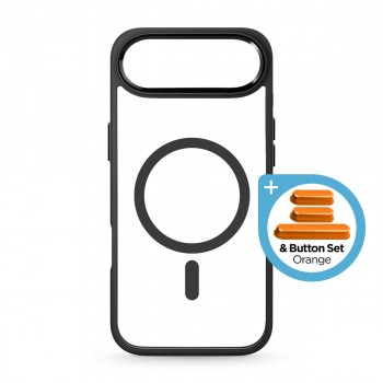 Чехол-накладка с MagSafe ArmorStandart Unit MagCase для Apple iPhone 17 Air Black + Orange Button Set