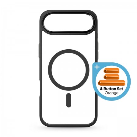 Чохол-накладка з MagSafe ArmorStandart Unit MagCase для Apple iPhone 17 Air Black + Orange Button Set