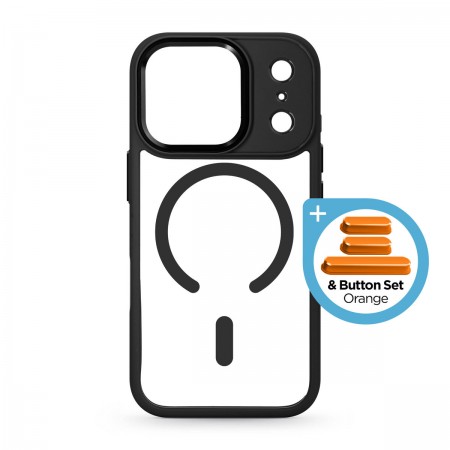 Прозорий чохол MagSafe ArmorStandart Unit-C MagCase для Apple iPhone 17 Pro + набір кнопок, Black (чорний)