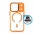 Чехол ArmorStandart Unit-C MagCase для Apple iPhone 17 Pro, оранжевый, с набором чёрных кнопок