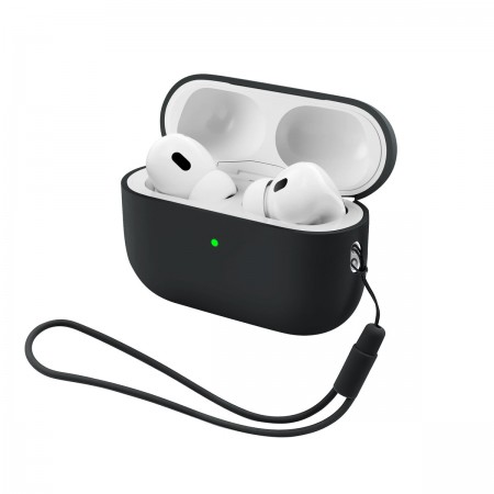 Чохол для навушників ArmorStandart Silicone Case with straps для Apple AirPods Pro 3, Black (чорний)