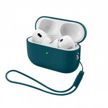 Силіконовий чохол з ремінцем ArmorStandart Silicone Case with straps для Apple AirPods Pro 3, Dark Green Силіконовий чохол з ремінцем ArmorStandart Silicone Case with straps для Apple AirPods Pro 3, Dark Green