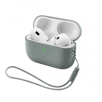 Силіконовий чохол ArmorStandart Silicone Case with straps для Apple AirPods Pro 3 з ремінцем, сірий Силіконовий чохол ArmorStandart Silicone Case with straps для Apple AirPods Pro 3 з ремінцем, сірий