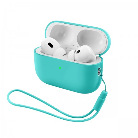 Силіконовий чохол із ремінцем ArmorStandart Silicone Case with straps для Apple AirPods Pro 3, Mint
