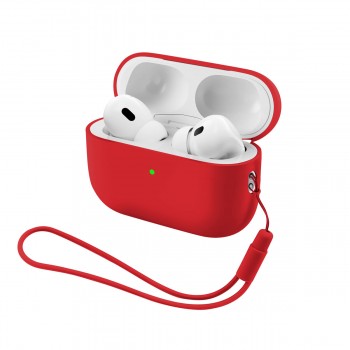 Силиконовый чехол с ремешком ArmorStandart Silicone Case with straps для Apple AirPods Pro 3, Red