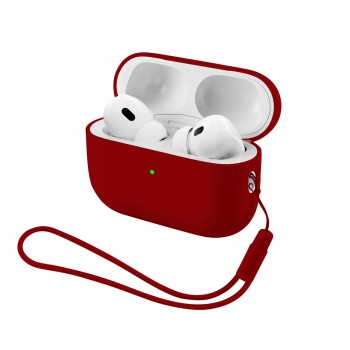 Силіконовий чохол з ремінцем ArmorStandart Silicone Case with straps для Apple AirPods Pro 3, Wine Red Силіконовий чохол з ремінцем ArmorStandart Silicone Case with straps для Apple AirPods Pro 3, Wine Red