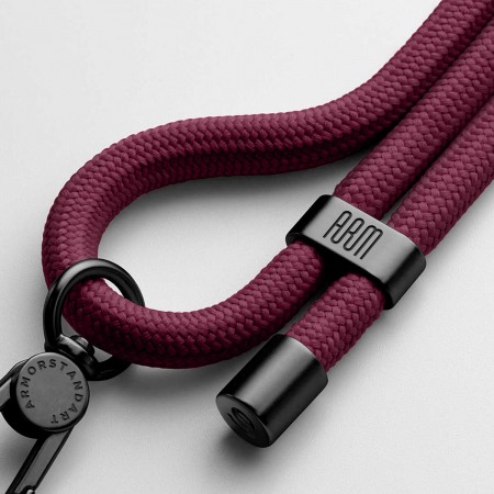 Ремешок для смартфона ArmorStandart Rope Black Burgundy with Clear holder, Black Burgundy (бордовый)