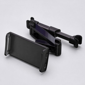 Автомобильный держатель для смартфона и планшета на подголовник MadeInFuture T10, чёрный