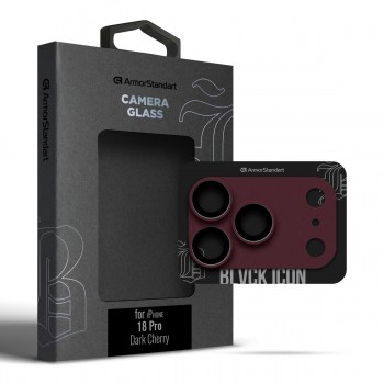 Захисне скло для камери ArmorStandart Supreme Flat BI для iPhone 18 Pro, бордове Dark Cherry Захисне скло для камери ArmorStandart Supreme Flat BI для iPhone 18 Pro, бордове Dark Cherry