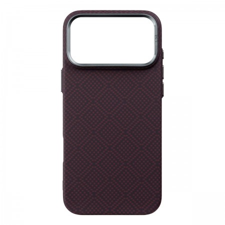 Чохол-накладка з MagSafe ArmorStandart LikeCarbon2 MagCase для Apple iPhone 18 Pro Max / 17 Pro Max, Checker Dark Cherry