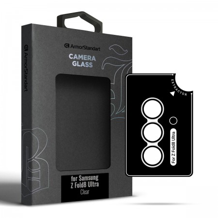 Защитное стекло для камеры ArmorStandart Supreme Black Icon для Samsung Fold8 Ultra, Clear (прозрачный)