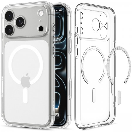 Прозорий гібридний чохол MagSafe Spigen Ultra Hybrid MagSafe для iPhone 18 Pro/17 Pro, Clear White