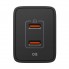 Сетевое зарядное устройство Spigen Essential EE472EU, 47 Вт, 2 порта USB-C, GaN, Power Delivery, чёрное