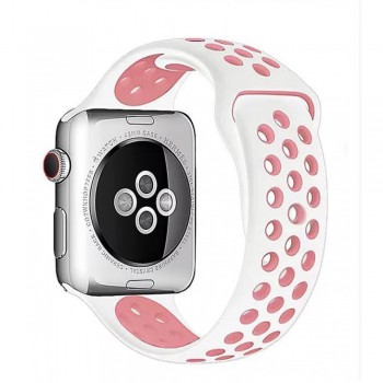 Спортивный ремешок для Apple Watch Nike Light Pink & White, 38/40/41 мм
