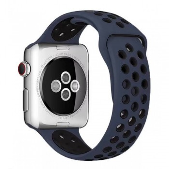 Спортивный ремешок для часов Apple Watch Nike, 38/40/41 мм, цвет Midnight Blue & Black