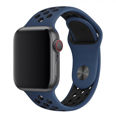 Спортивний ремінець для Apple Watch Nike, 42 мм | 44 мм | 45 мм | 49 мм, колір Midnight Blue & Black