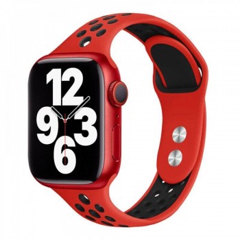 Спортивный ремешок Nike для Apple Watch 42/44/45/49 mm, красно-черный