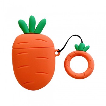 Захисний чохол для AirPods Emoji Series Морква, силіконовий, милий дизайн