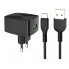 Мережевий зарядний пристрій Hoco C70A QC3.0 18W з кабелем USB-C 1м чорний