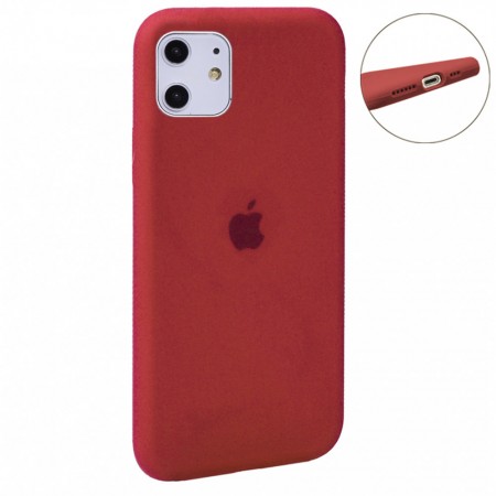 Чехол силиконовый для iPhone 11 красный матовый защита