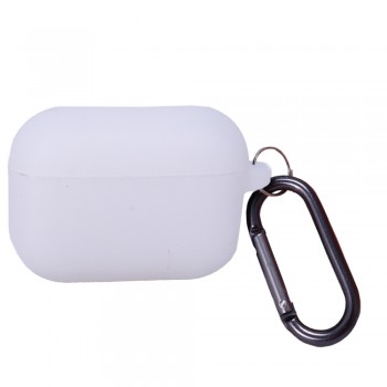 Чохол силіконовий для AirPods Pro з карабіном NightGlow білий, захист і зручність