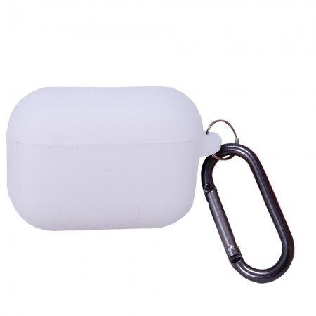Чохол силіконовий для AirPods Pro з карабіном NightGlow білий, захист і зручність