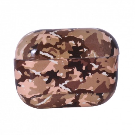 Чехол для AirPods Pro Military камуфляж коричневый ударопрочный силикон