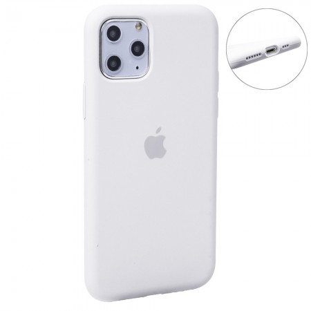 Силиконовый чехол no brand для iPhone 12/12 Pro 6.1 белый, матовый, полный размер