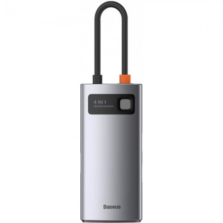 USB-хаб Baseus CAHUB-CY0G Metal Gleam Series USB-C 4 в 1, сірий