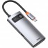 USB-хаб Baseus CAHUB-CY0G Metal Gleam Series USB-C 4 в 1, сірий