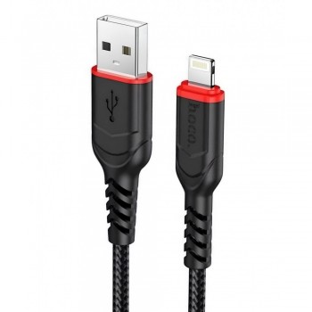 Кабель USB - Lightning Hoco X59, 2,4 А, 1 м, нейлоновая оплётка, чёрный