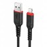 Кабель USB - Lightning Hoco X59, 2,4 А, 1 м, нейлоновая оплётка, чёрный