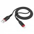 Кабель USB - Lightning Hoco X59, 2,4 А, 1 м, нейлоновая оплётка, чёрный