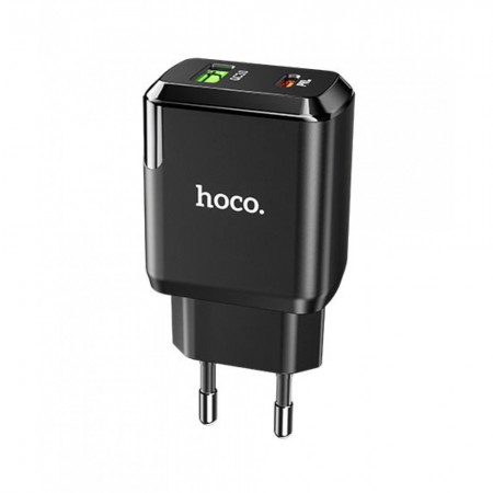 Сетевое зарядное устройство Hoco N5 20W PD QC3.0 черное
